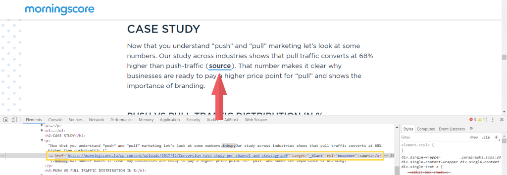 Case study eksempel på hvordan en backlink fungerer