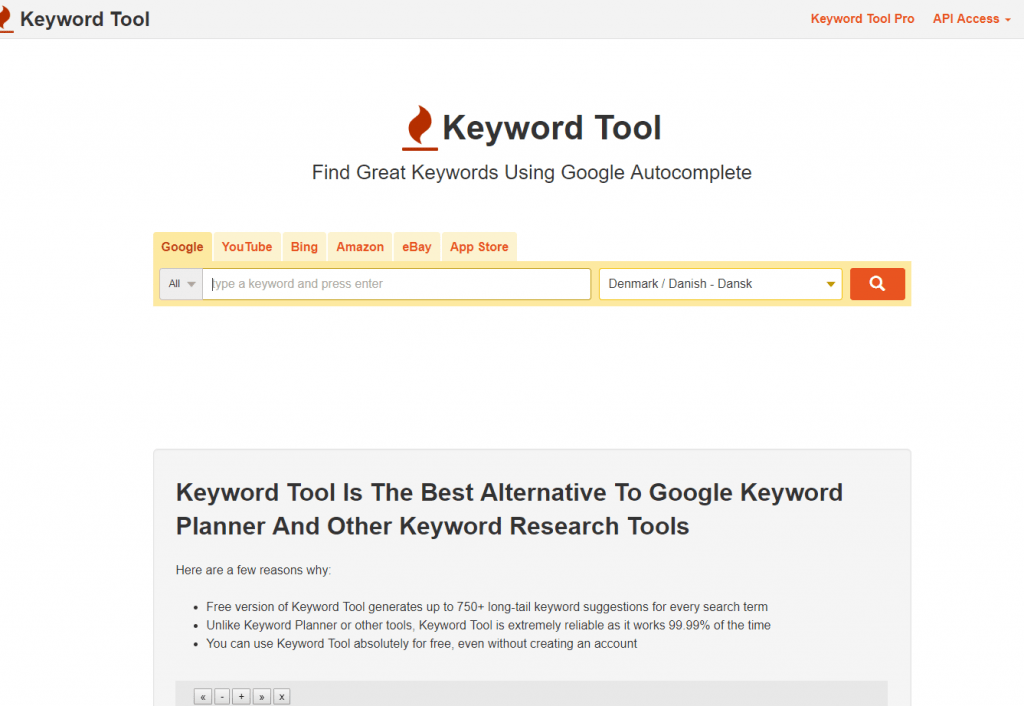 using keywordtool io for long tail keyword ideas