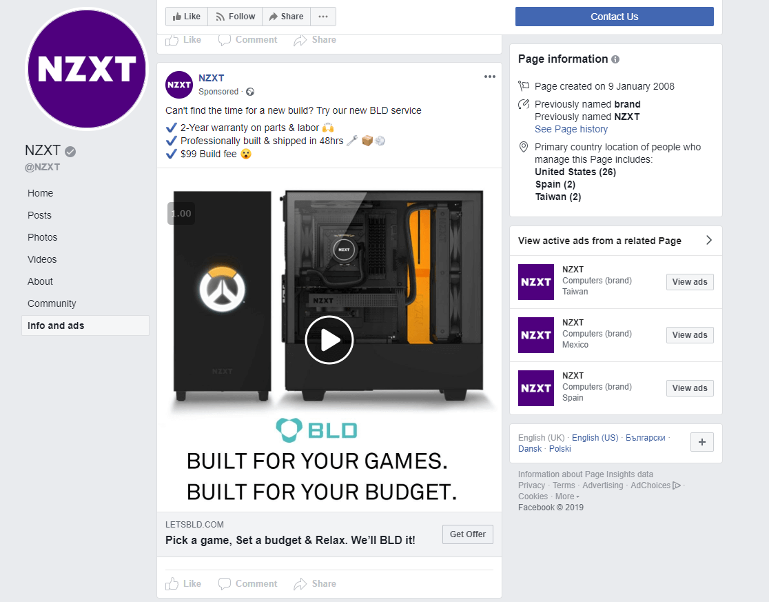 nzxt using outbound channels for their push marketing their sales promotion campaign build a pc on social media example of company using marketing number 3