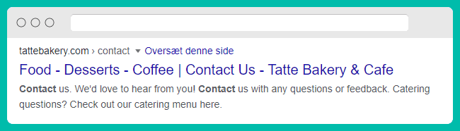 An example of a good contact page meta description