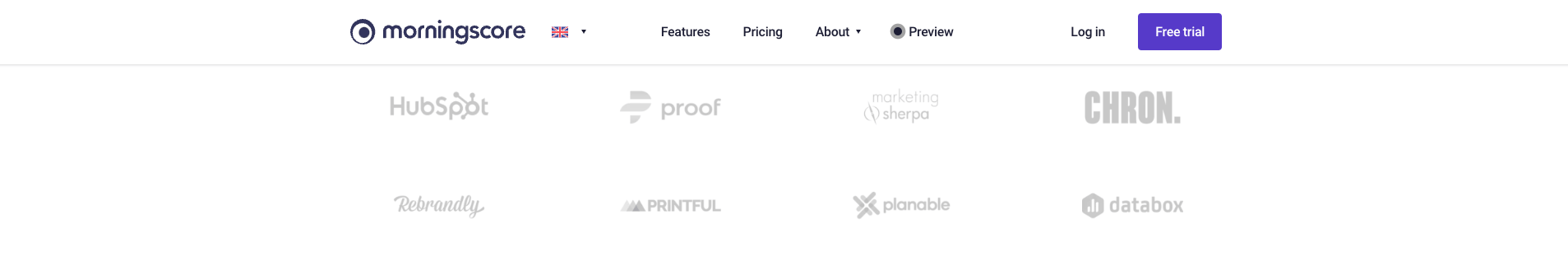 Social proof with partner logos example