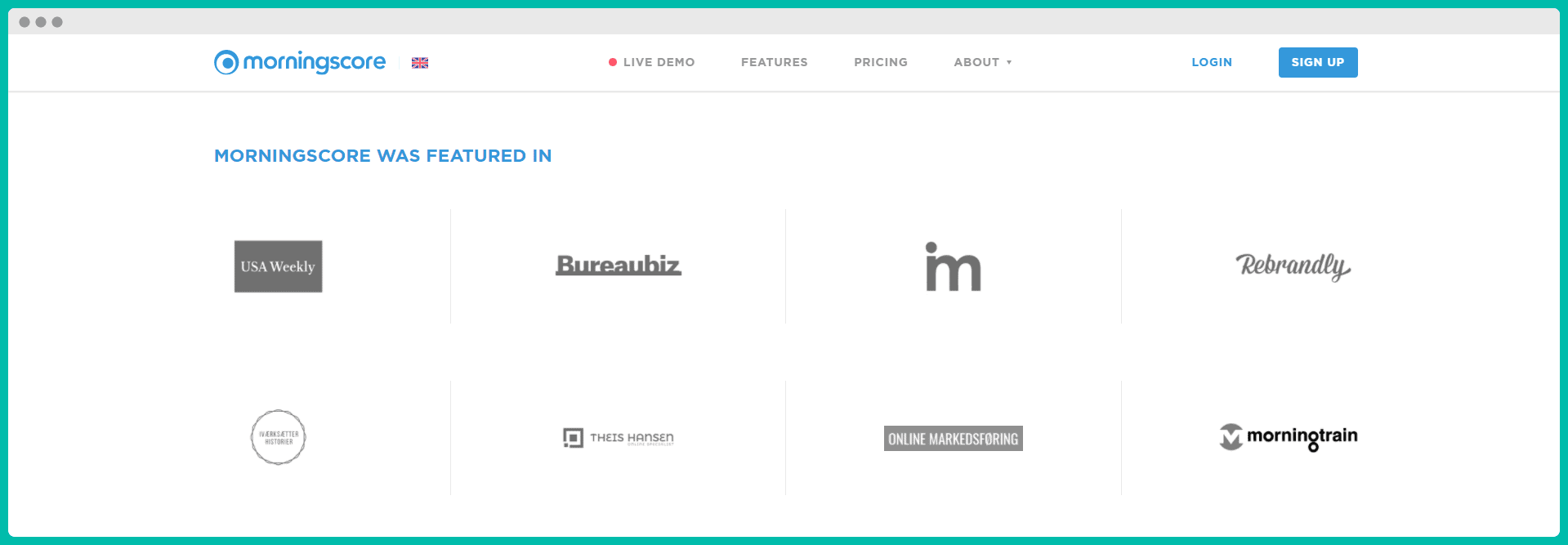 Social proof with partner logos example