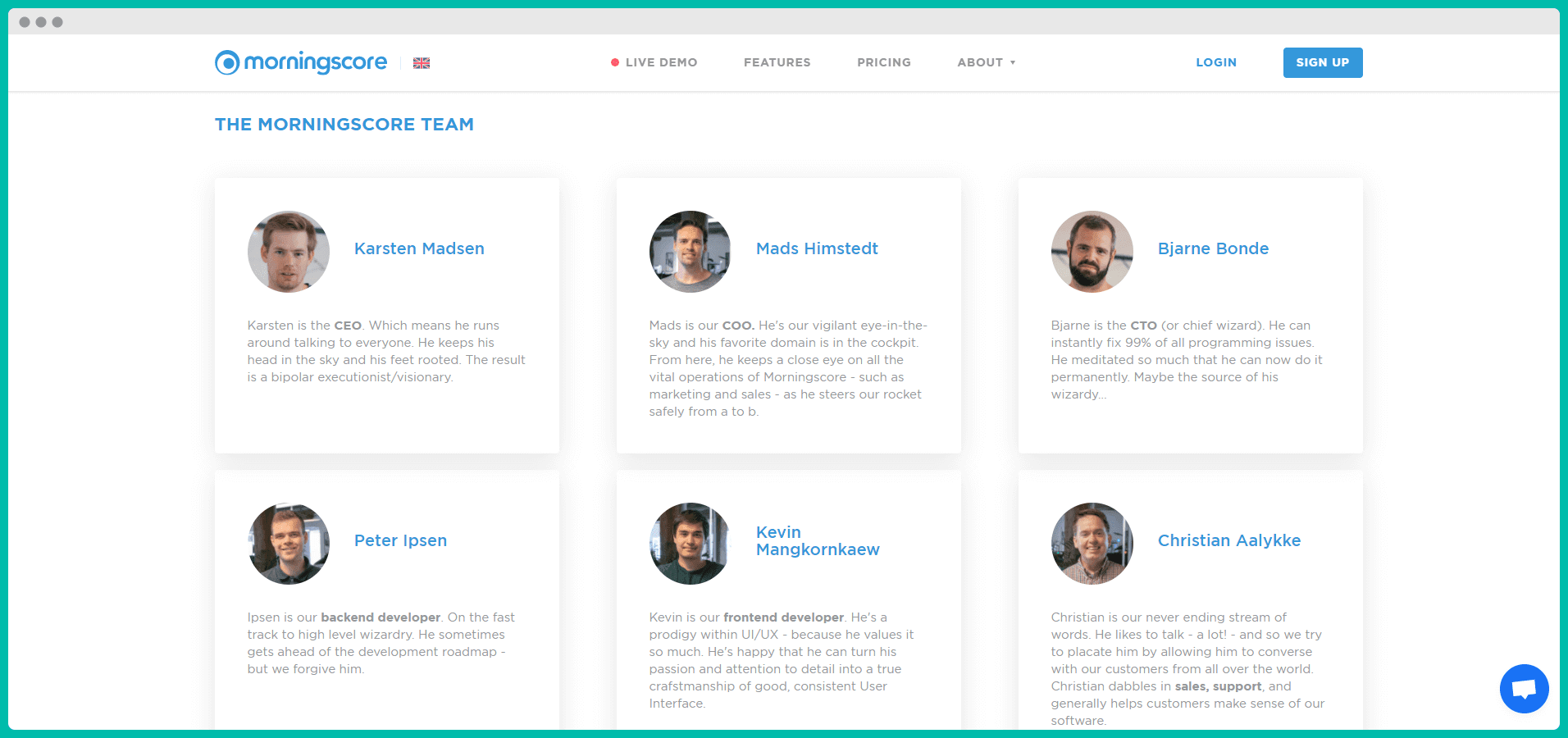 Presenting your employees on the About page