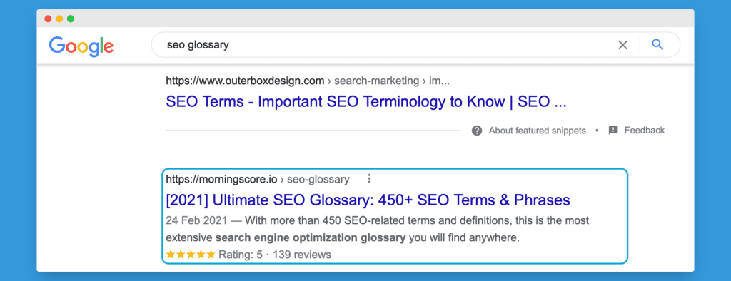 seo glossary morningscore