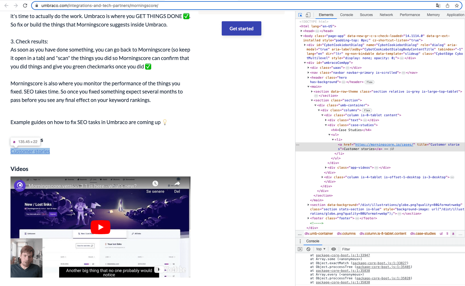 Example of a dofollow hacklink to Morningscore