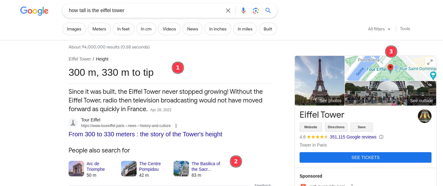 how tall eiffel tower google ai - Morningscore SEO tool