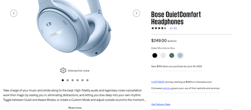 A great product description from Bose