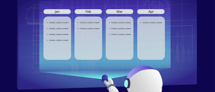 Board with content plan