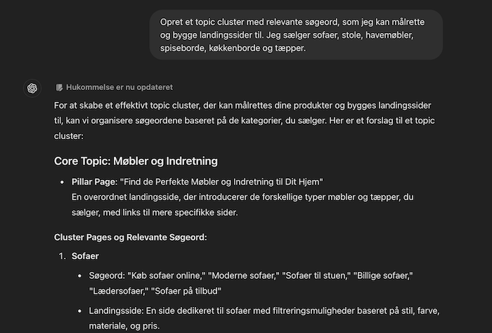 Automatisk topic clustering med ChatGPT