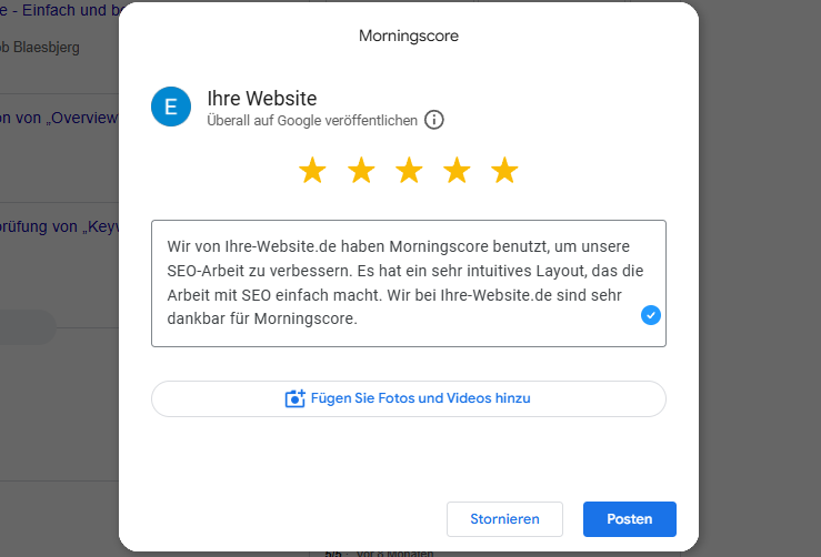 Morninscore review google german