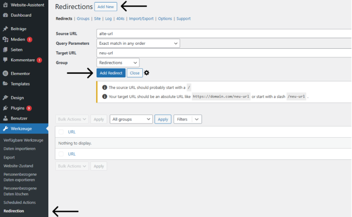 redirection plugin guide wordpress