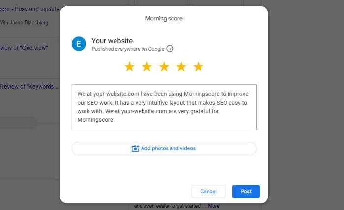 Google free link review guide