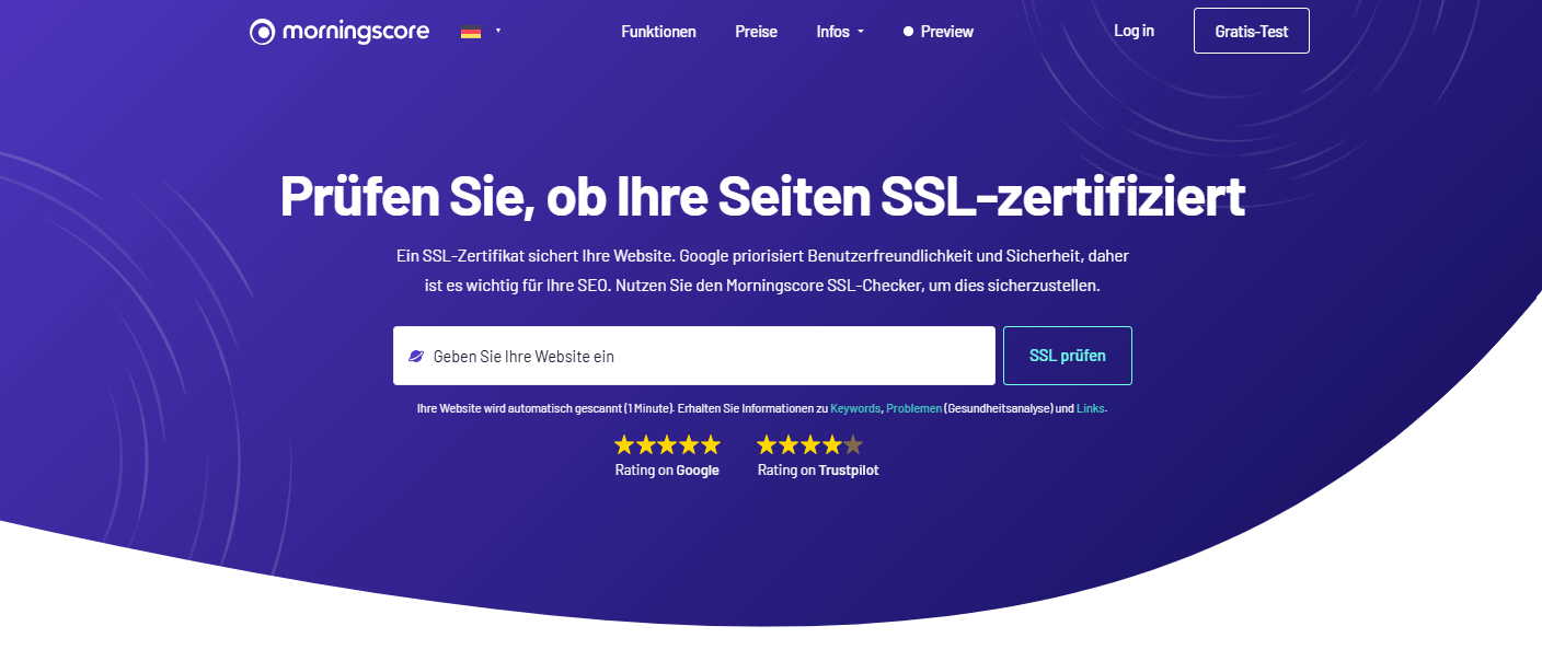 Werkzeug zur Überprüfung von SSL-zertifiziert im Morningscore