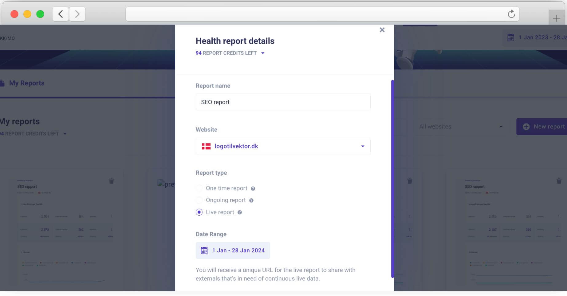 Morningscore live repport seo reporting