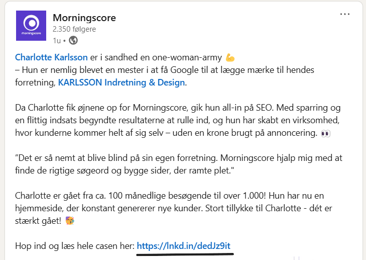 Morningscore linkedin backlink