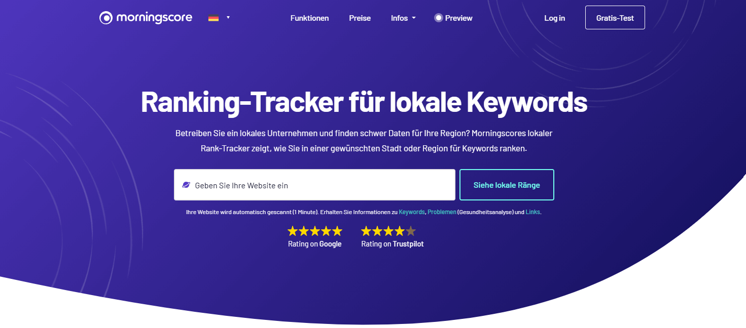 Local rank tracker tool site Morningscore german