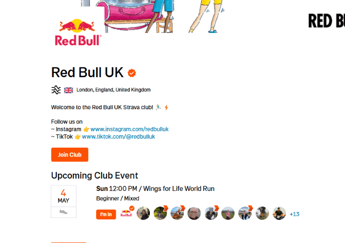 Red bull events strava backlink 