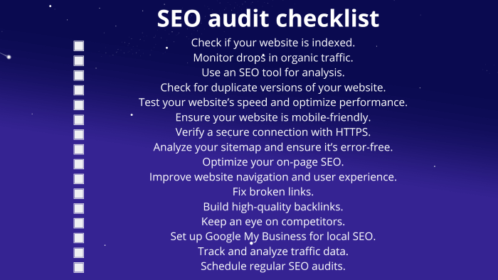 SEO audit checklist 