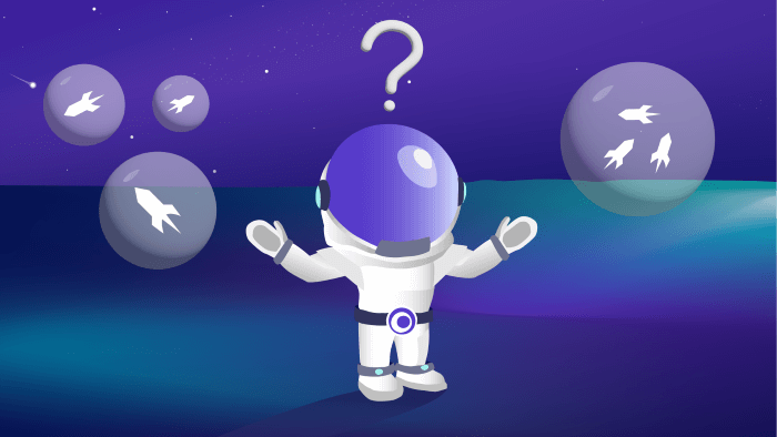 Spaceman with question mark