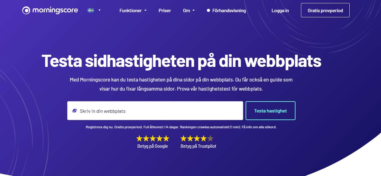 hastighetstest för webbplats