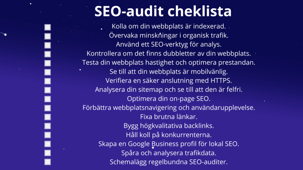 SEO-audit checklista