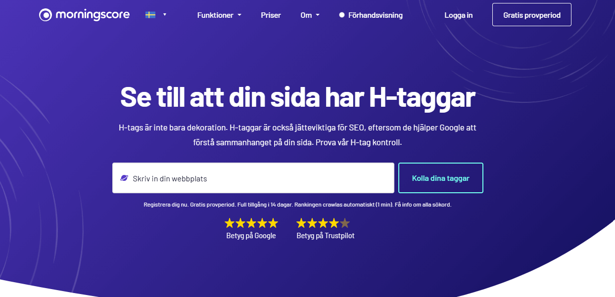 H-tag checker 1 H-tag kontroll i morningscore