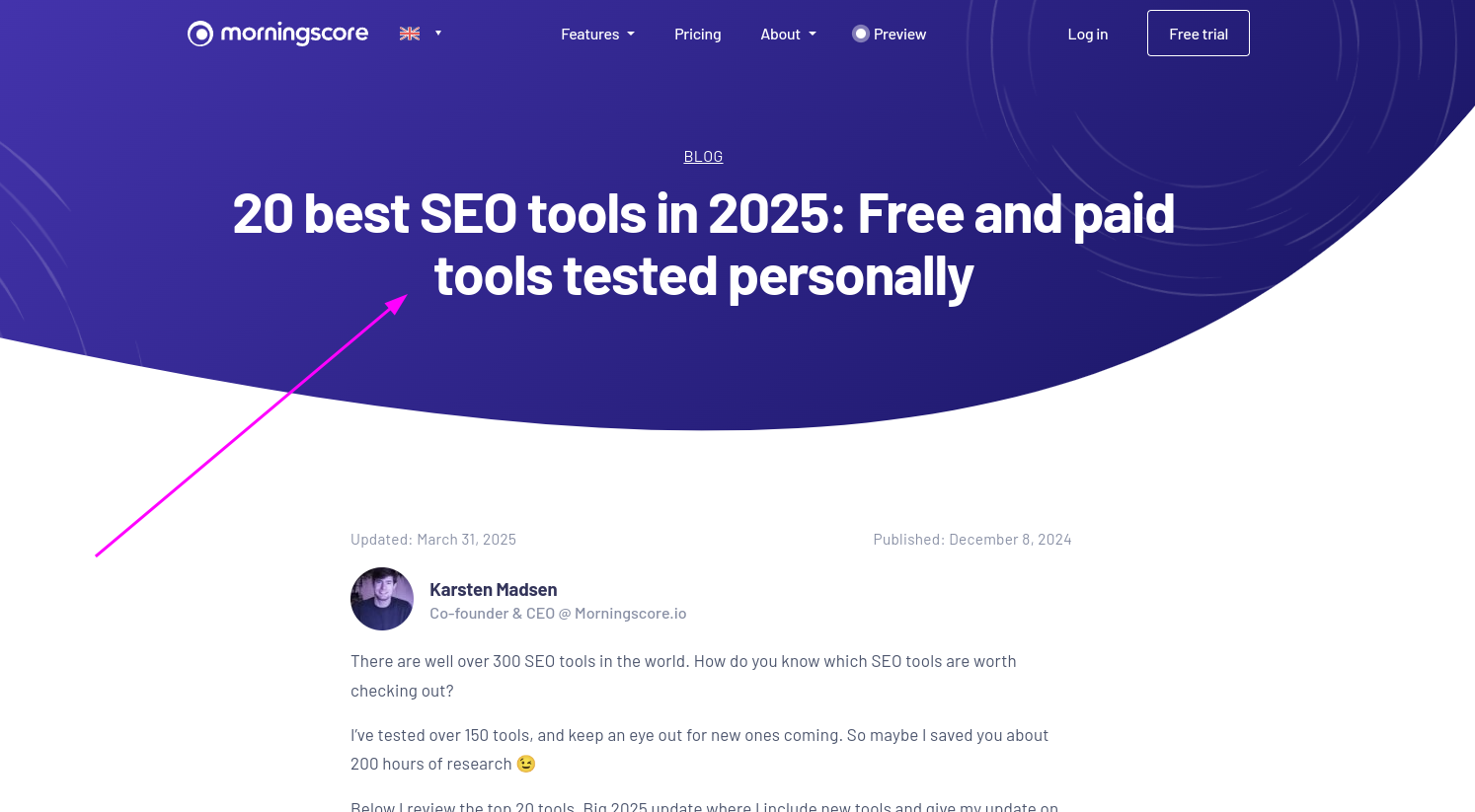 page title chatgpt - Morningscore SEO tool