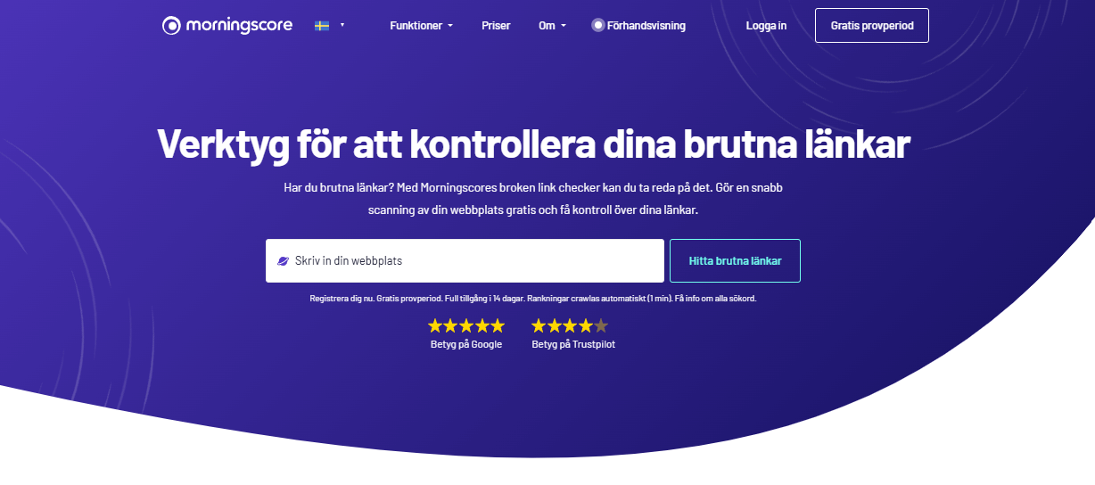 broken link checker i morningscore - kontroll av brutna länkar