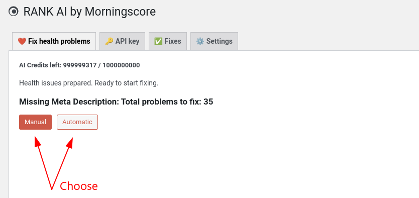 choose - Morningscore SEO tool