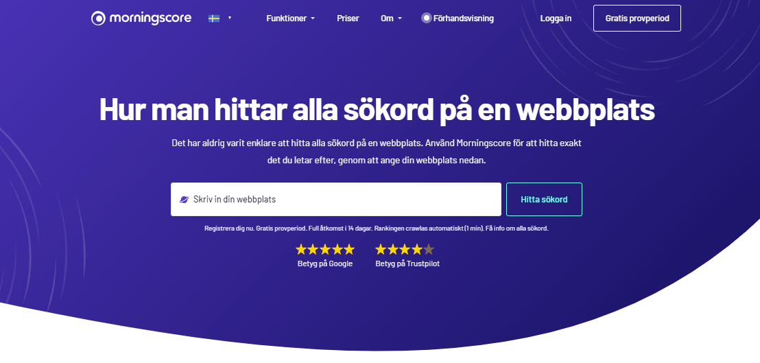 Hittar alla sökord i morningscore
