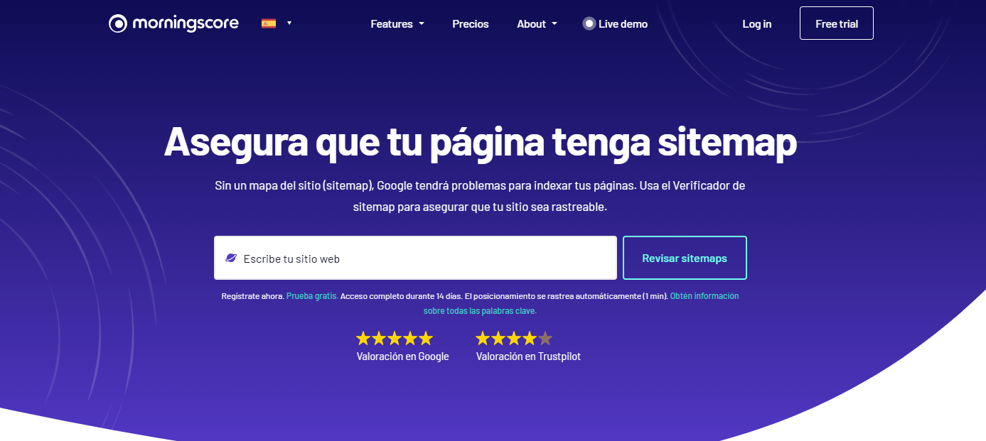 Verificador de sitemap (mapa del sitio) en morningscore