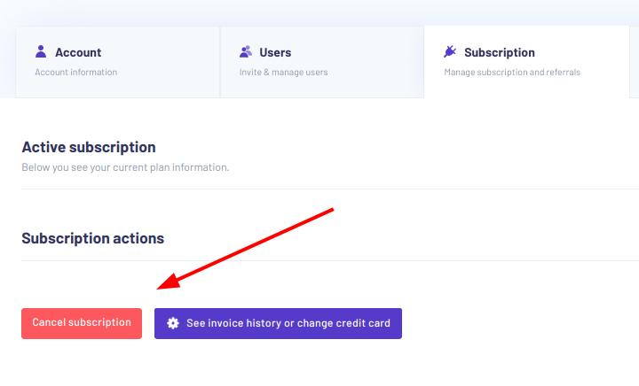 Cancel subscription easily in Morningscore settings