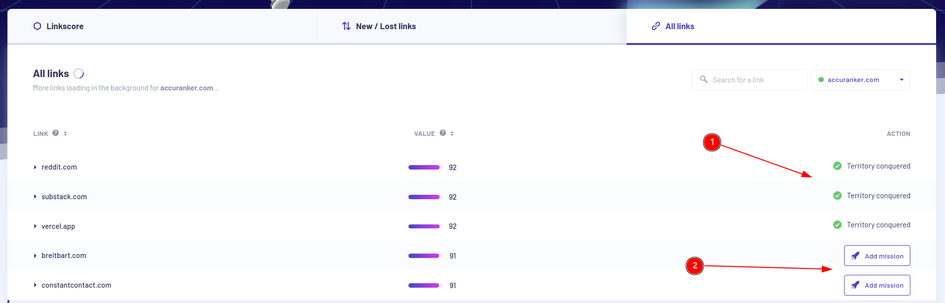 competitor link gap analysis made easy - Morningscore SEO tool