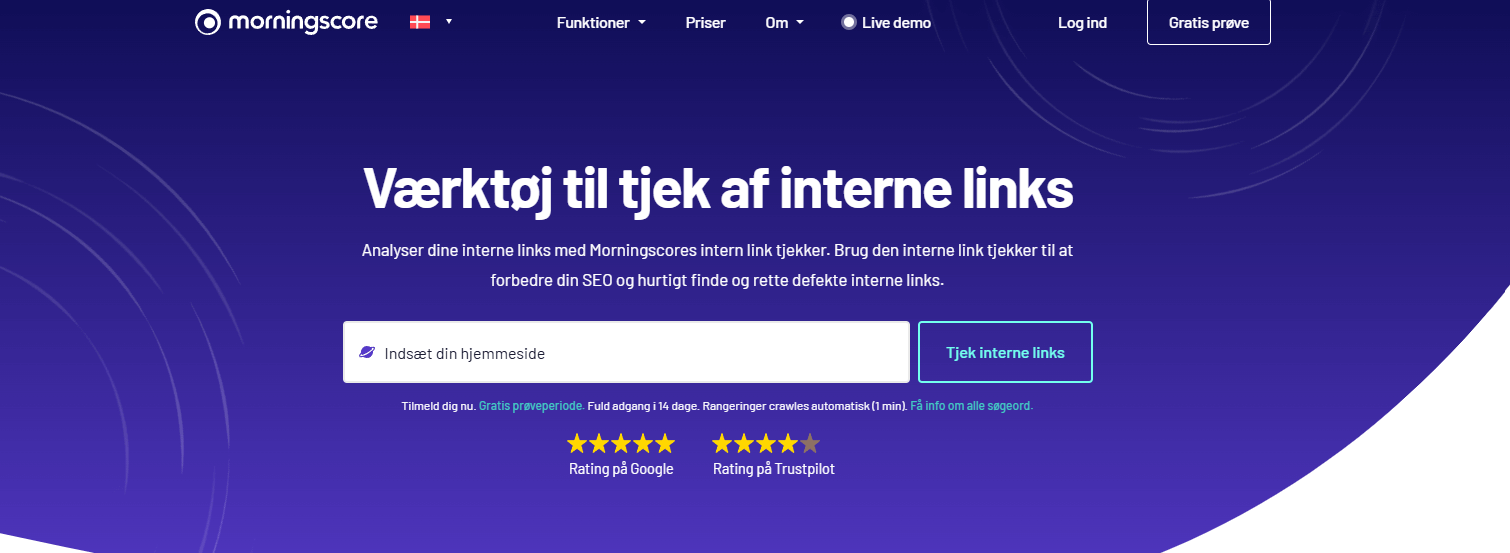 Intern link tjekker i morningscore