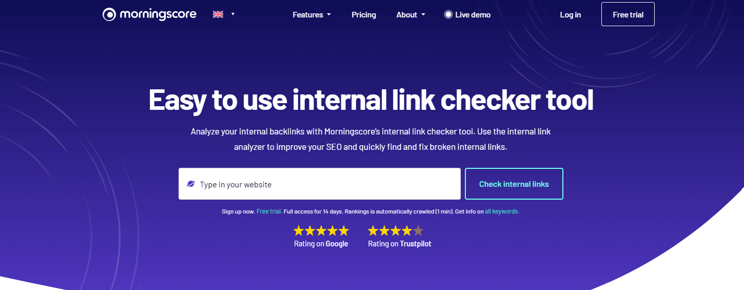 internal link checker tool in morningscore