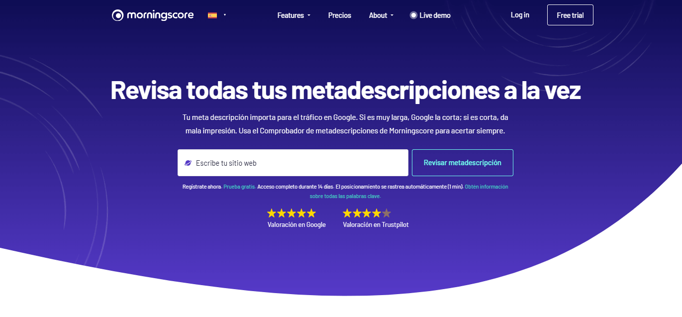 Comprobador de metadescripciones en Morningscore
