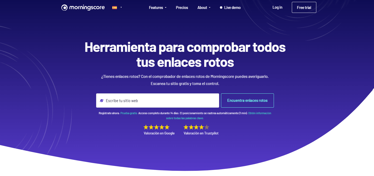 Comprobador de enlaces rotos en Morningscore