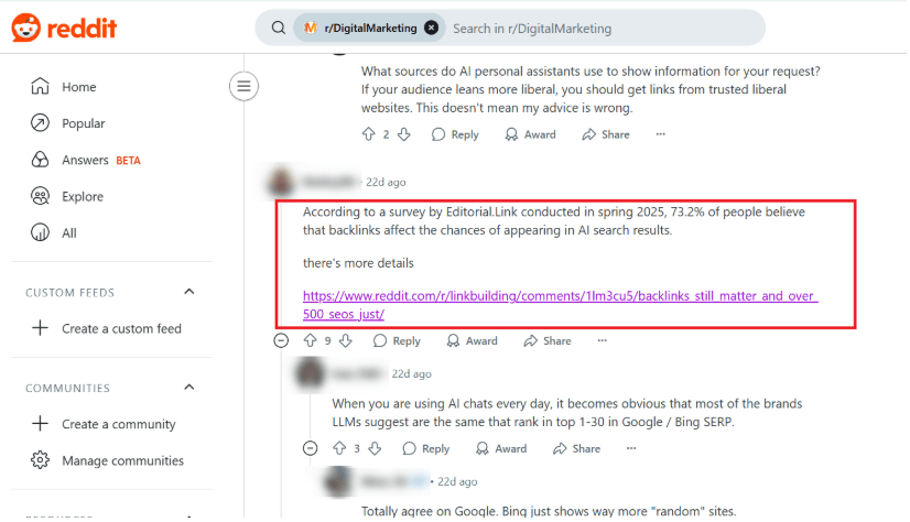 Using Reddit to promote your own. Reddit posts