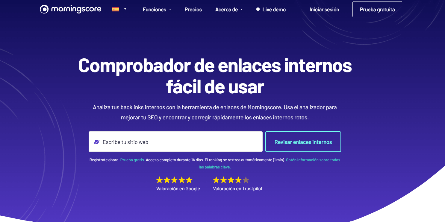 Comprobador de enlaces internos en morningscore