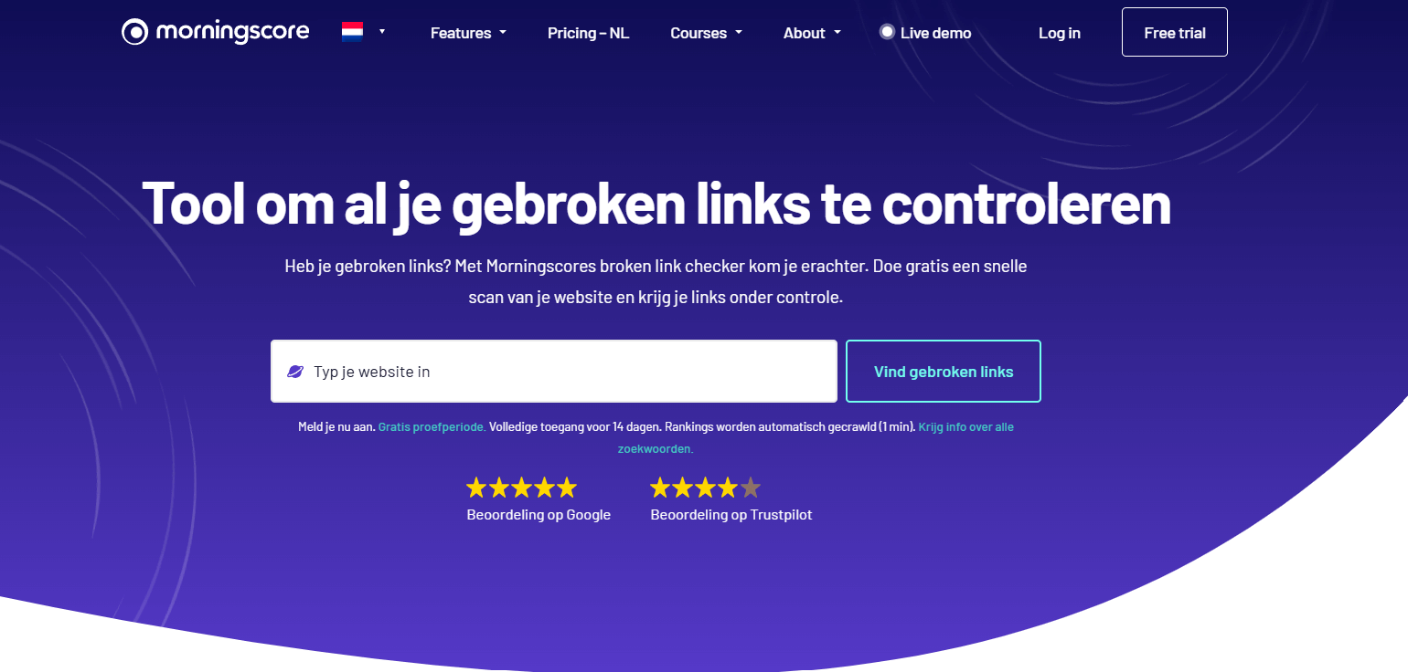 Broken link checker in Morningscore (gebroken links)
