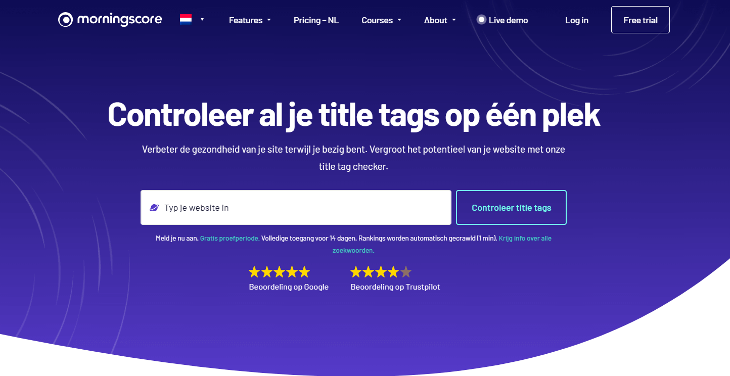 Ttitle tag checker in Morningscore
