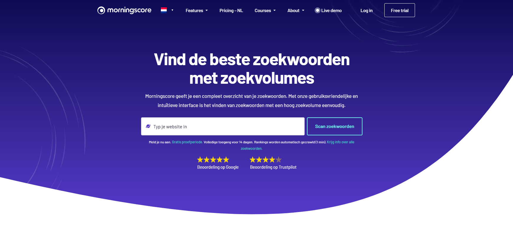 Vind de beste zoekwoorden met zoekvolumes in Morningscore