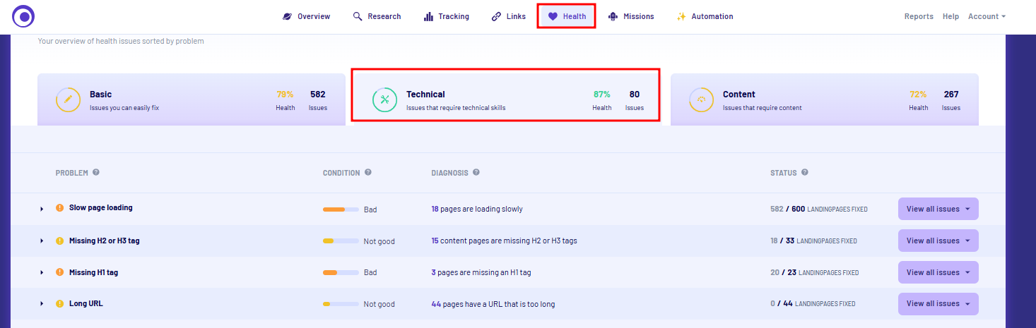 Morningscore - Go to Health and scroll down to the "Technical" folder