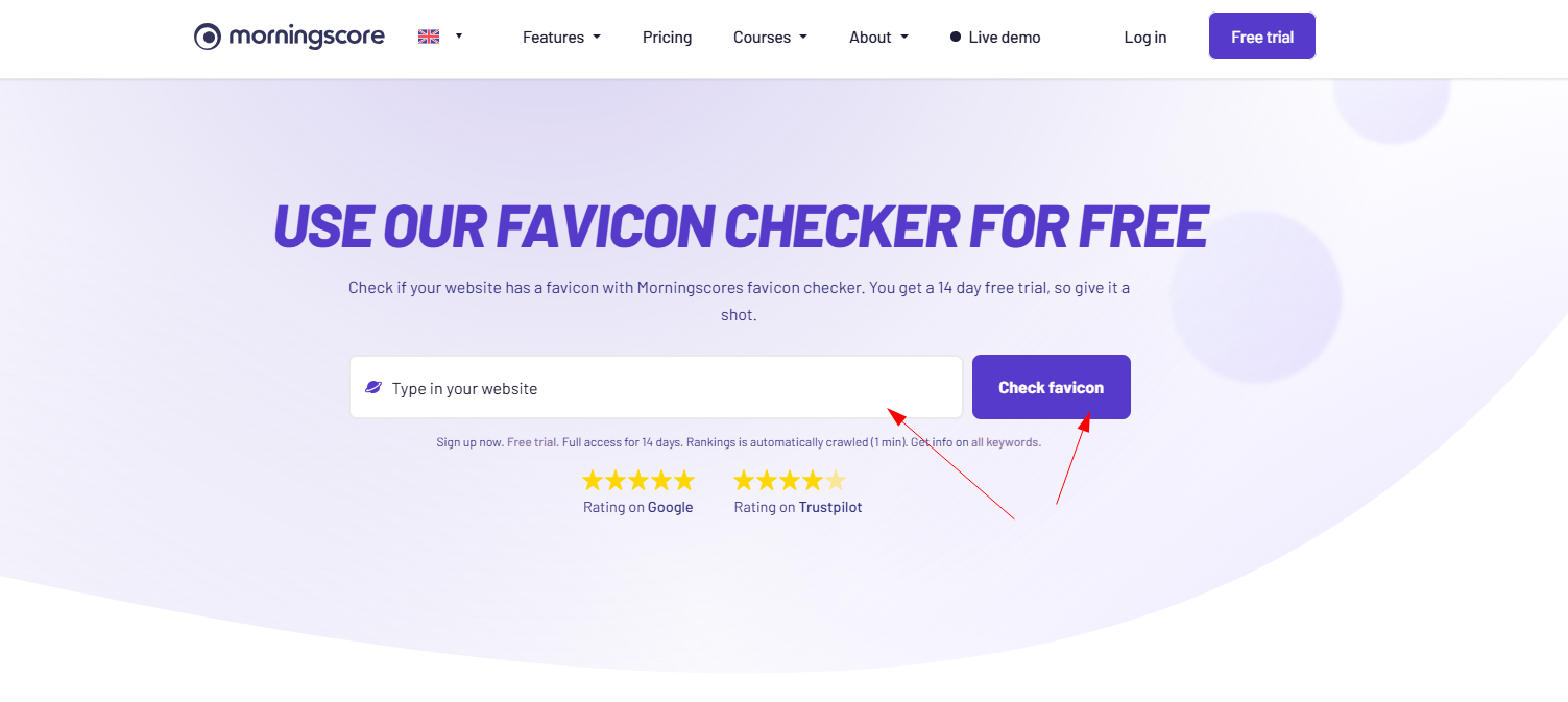 Free Favicon Checker in Morningscore