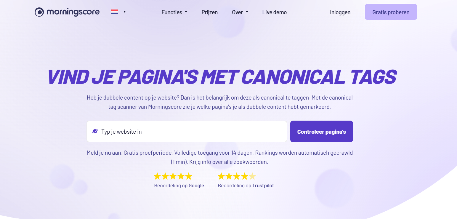 Canonical tag scanner in morningscore