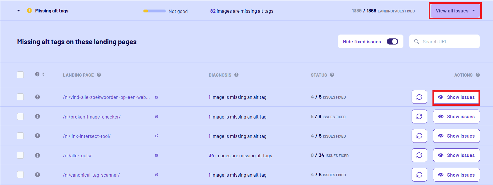 See missing alt tags in the morningscore tool