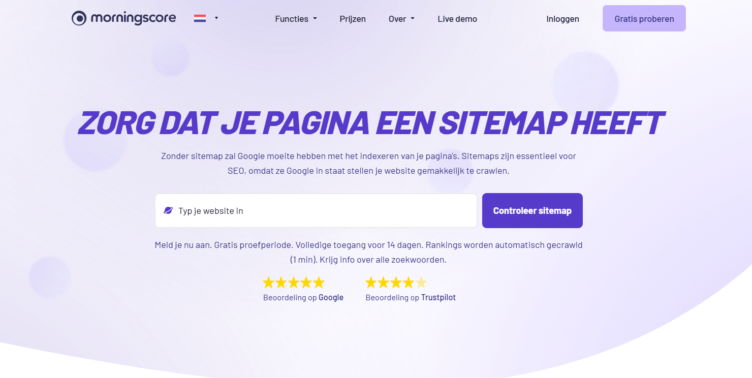 sitemap checker in morningscore
