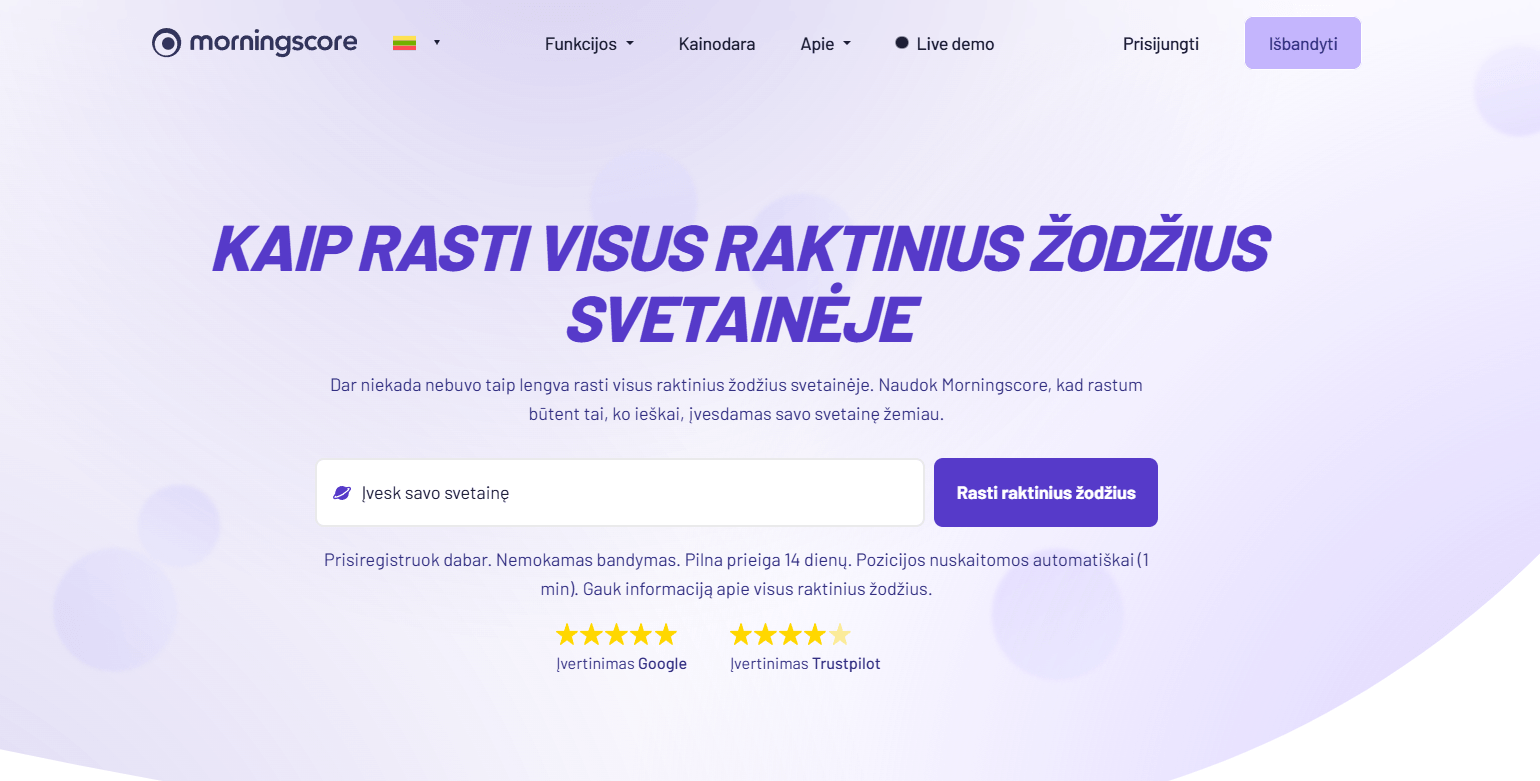 Kaip rasti visus raktinius žodžius