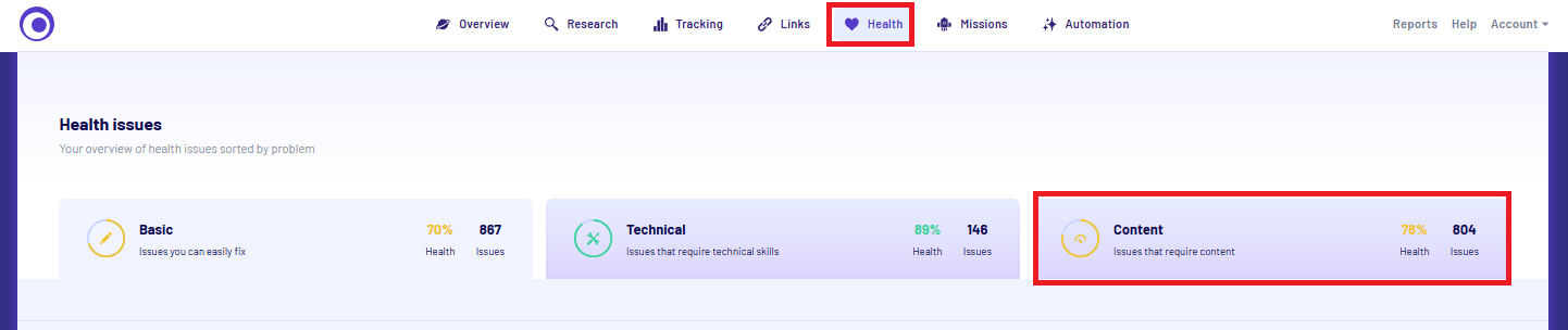 Guide: Go to health and content in morningscore