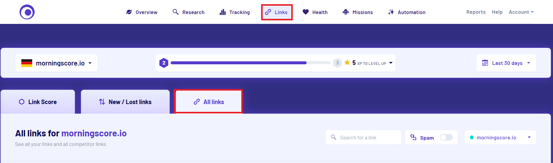 See all links in morningscore